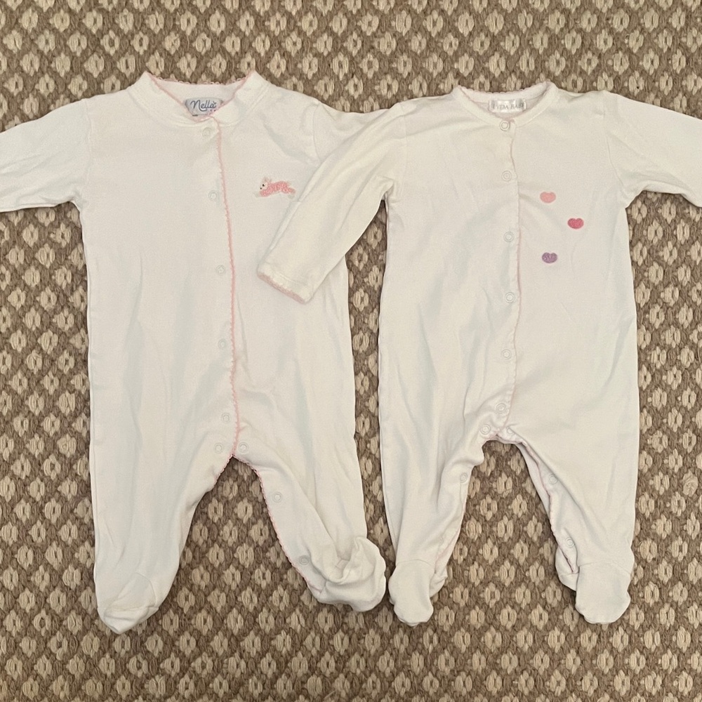 Nella Pima and Lyda Baby Footie Pajamas